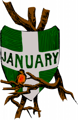 Clipart - Illustrated months (January, colour)