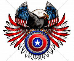 Flag Eagle Wings | Production Ready Artwork for T-Shirt Printing