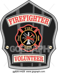 Vector Illustration - Firefighter volunteer badge. EPS ...