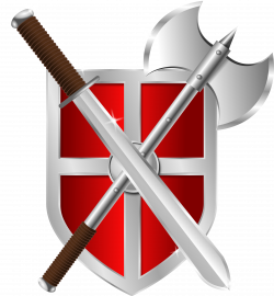 Clipart - sword, battleaxe & shield