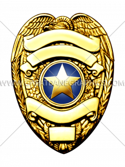 Gold Police Badge | Production Ready Artwork for T-Shirt Printing