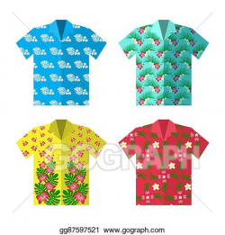 Vector Stock - Aloha hawaiian shirt for happy carefree ...