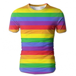 Amazon.com: Pattern Rainbow Clip Art Mens T Shirt Cool Slim ...