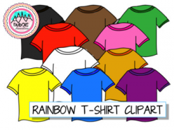 Colorful/Rainbow T-Shirt Clipart -- includes white tshirt