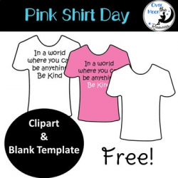 Pink Shirt Day Clipart and Template by Over the Moon ...