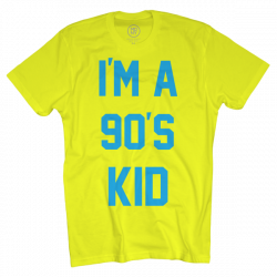 90s Kid on Neon Yellow T-Shirt - I Love The 90s