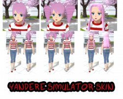 Yandere Simulator- Red-Striped Shirt + Jeans Skin by ...