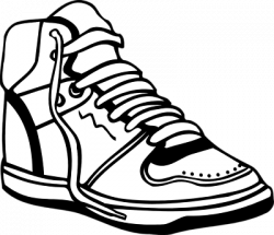 Sneaker tennis shoes clipart black and white free - Clipartix