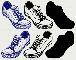 Canvas Shoes svg/converse clipart/shoes svg/canvas shoes  silhouette/converse cricut cut files clip art/digital download designs/svg