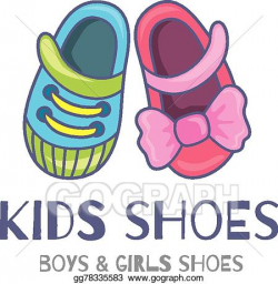 Vector Illustration - Kids shoes. EPS Clipart gg78335583 ...