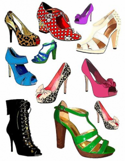 womens high heel shoes fashion clip art graphics digital ...