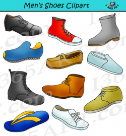 Mens Shoes Clipart Footwear Set - Shoe Clipart Graphics