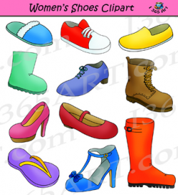Womens Shoes Clipart Footwear Set