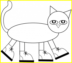 Marvelous Pete The Cat Pattern To Color Cut And Assemble Children ...