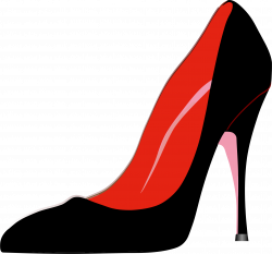 Clipart - Black And Red Womans Shoe