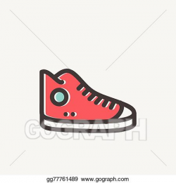Vector Art - High cut rubber shoes thin line icon. Clipart ...