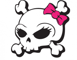 cute skeleton clip art | skull with bow Colouring Pages ...