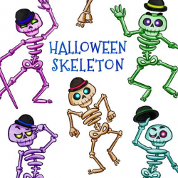 Halloween Skeleton Clipart. Instant Digital Download ...