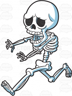 A skeleton running away in horror #cartoon #clipart #vector ...
