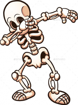 Dabbing cartoon skeleton . Vector clip art illustration with ...