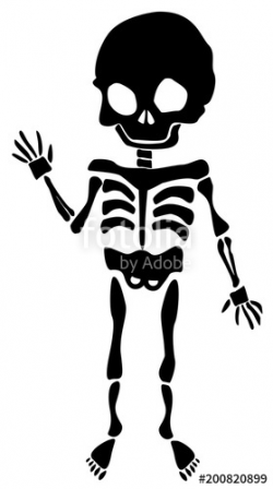 Fun And Friendly Skeleton Silhouette Waving skull halloween ...