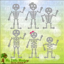 Skeleton Family Use to Personalize Skeleton with Name in Center Instant  Download Digital Cut File Clipart Jpeg Png Eps SVG DXF Formats