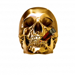 Skull Metal Clip art - Golden skeleton cranial head 1060*1060 ...