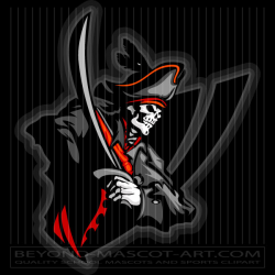 Skeleton Pirate Mascot Clipart Vector Image