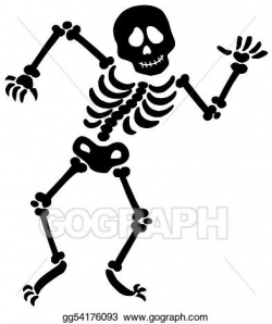 Stock Illustration - Dancing skeleton silhouette. Clipart ...