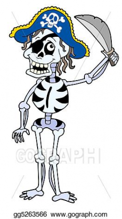 Clip Art - Pirate skeleton with sabre. Stock Illustration ...
