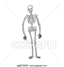 Drawing - Cartoon spooky skeleton. Clipart Drawing ...