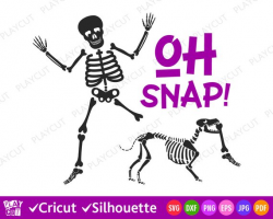Skeleton Clip art Svg Skeleton Dog Svg Oh Snap! Halloween ...
