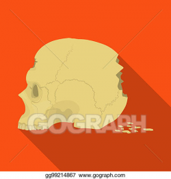 Stock Illustration - Skull single icon in flat style.skull ...