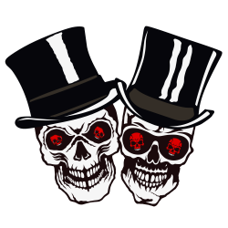 Tee-shirt tete de mort hipster crane skull chapeau | Tete de mort ...