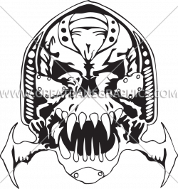 Armor Skull | Production Ready Artwork for T-Shirt Printing