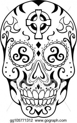 Vector Illustration - Mexican-skull-triskele-celtic-cross-v2 ...