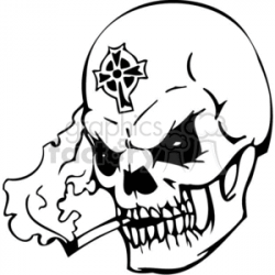 Skull with a celtic cross clipart. Royalty-free clipart ...