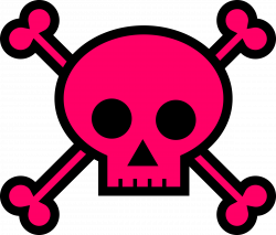 Clipart - Skull and Crossbones Large Pink