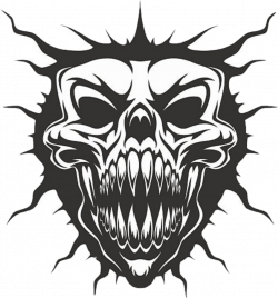 skull satan satanic - Sticker by alexxri15