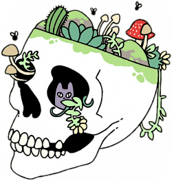 skull aesthetic grunge tumblr plants trippy FreeToEdit...