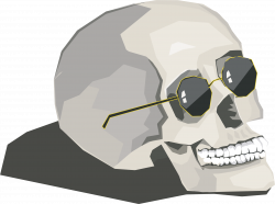 Clipart - Skull Wearing Sunglasses