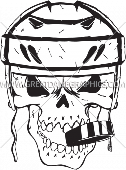 Hockey Skull | Production Ready Artwork for T-Shirt Printing