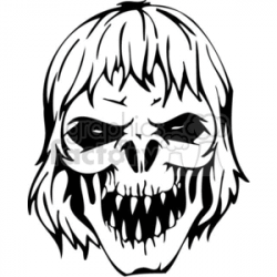 scary zombie skull clipart. Royalty-free clipart # 368918