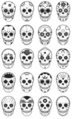 Templates for dia de los muertos, day of the dead, sugar skulls ...
