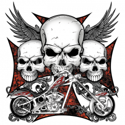 3 skulls iron cross chopper - 16195 | Pinterest | Choppers and Drawings