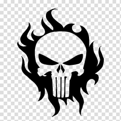Skull illustration, Punisher T-shirt Decal Human skull ...