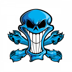 Printed vinyl Cartoon Blue Skull | Stickers Factory