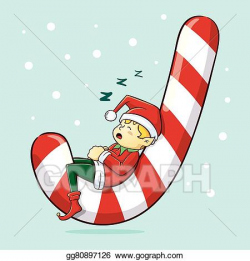 EPS Illustration - Christmas elf sleeping. Vector Clipart ...