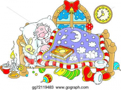 Vector Clipart - Santa claus sleeping. Vector Illustration ...