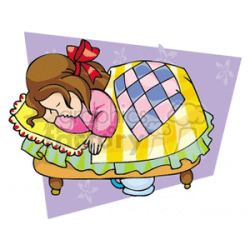 A little girl in bed sleeping clipart. Royalty-free clipart # 158965